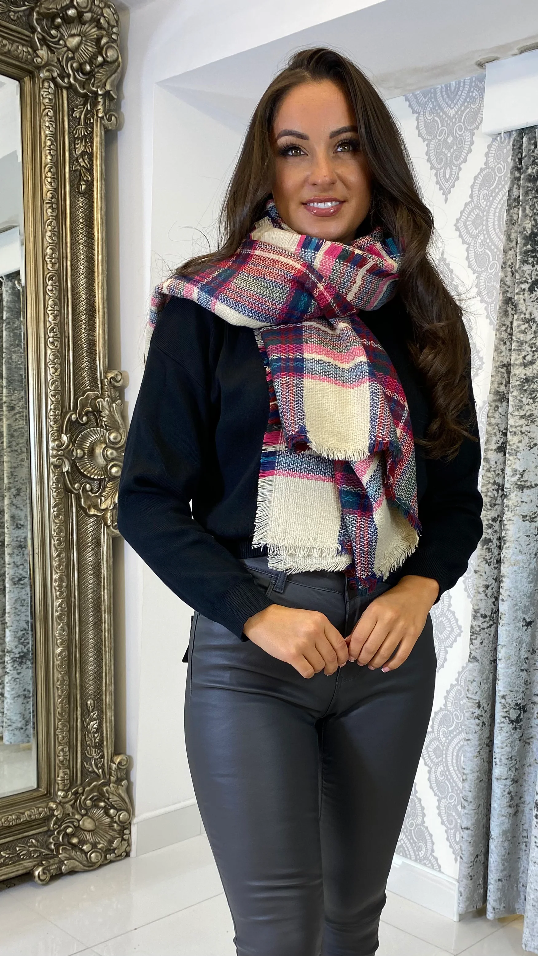 Pink/Beige Picnic Scarf