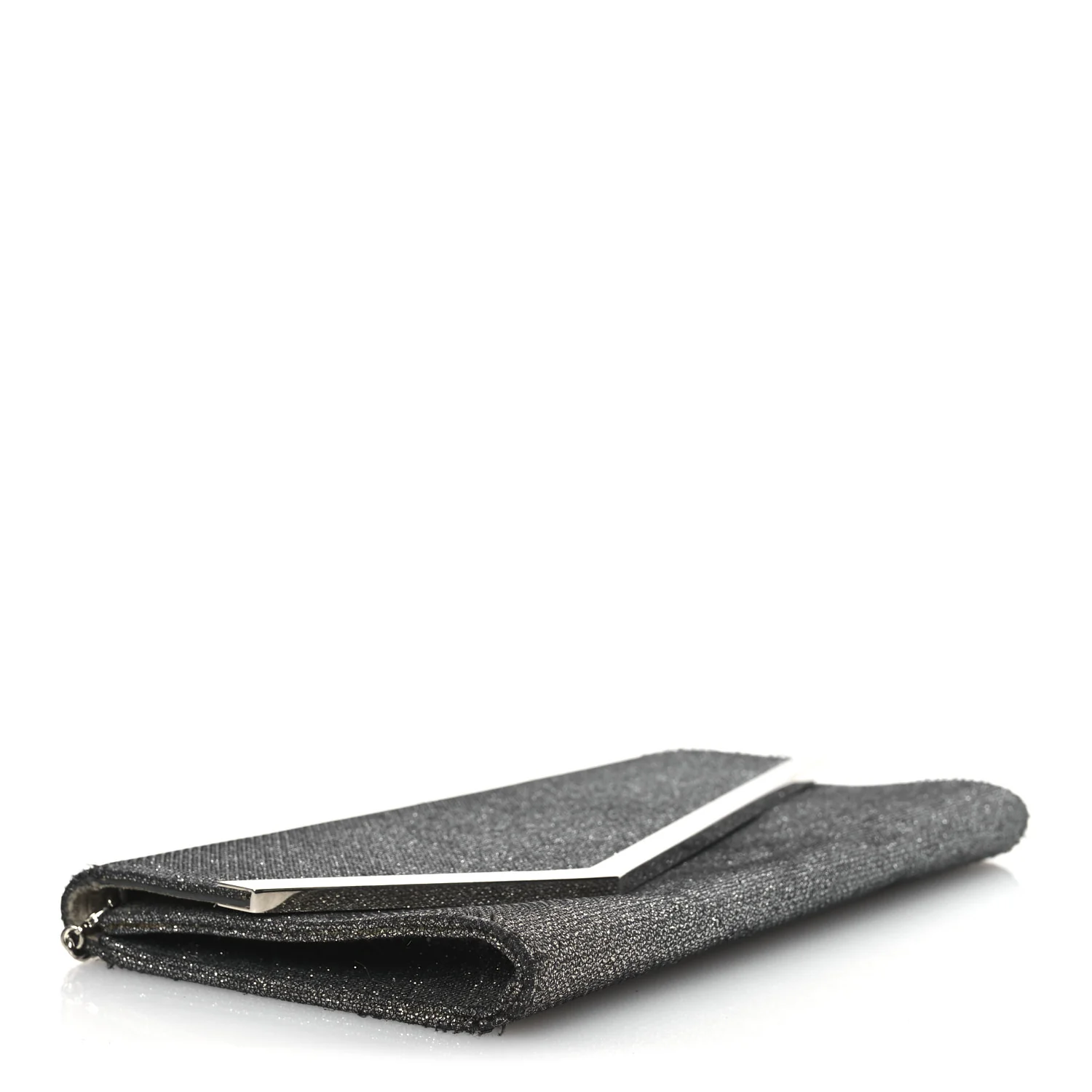 Glitter Fabric Erica Chain Clutch  Anthracite - Top Club