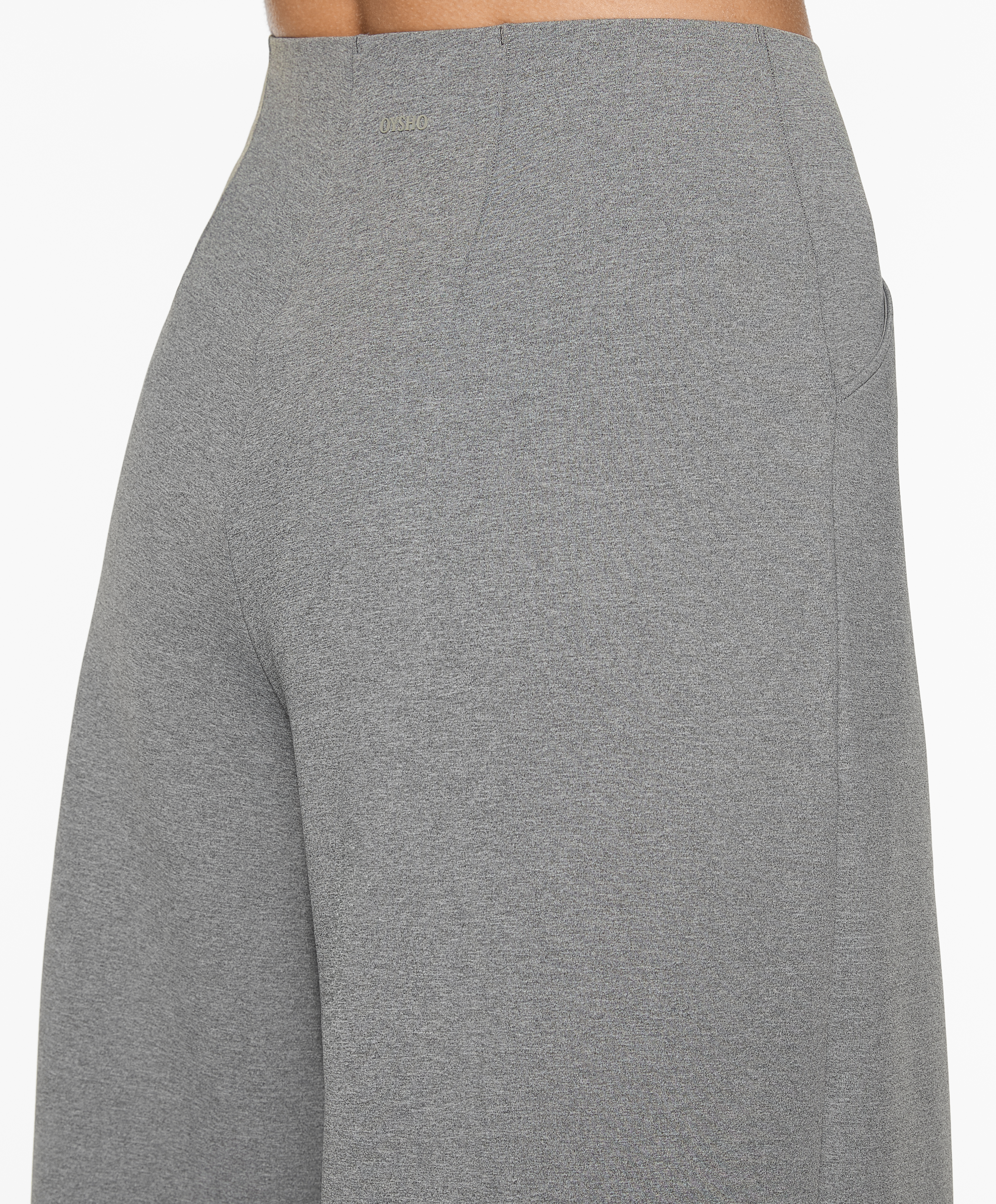 OYSHO Neoprene-effect wide-leg trousers