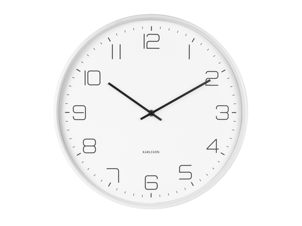 Wall clock Lofty iron matt white
