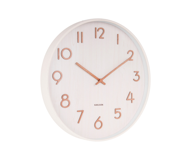 Wall clock Pure large basswood white