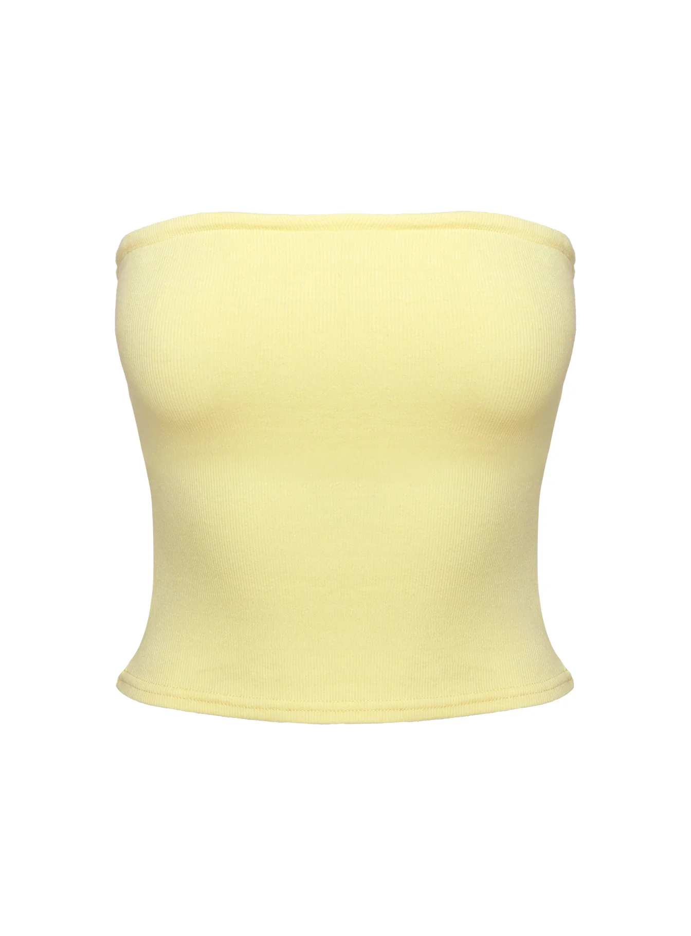 Baseline Strapless Rib Top Yellow