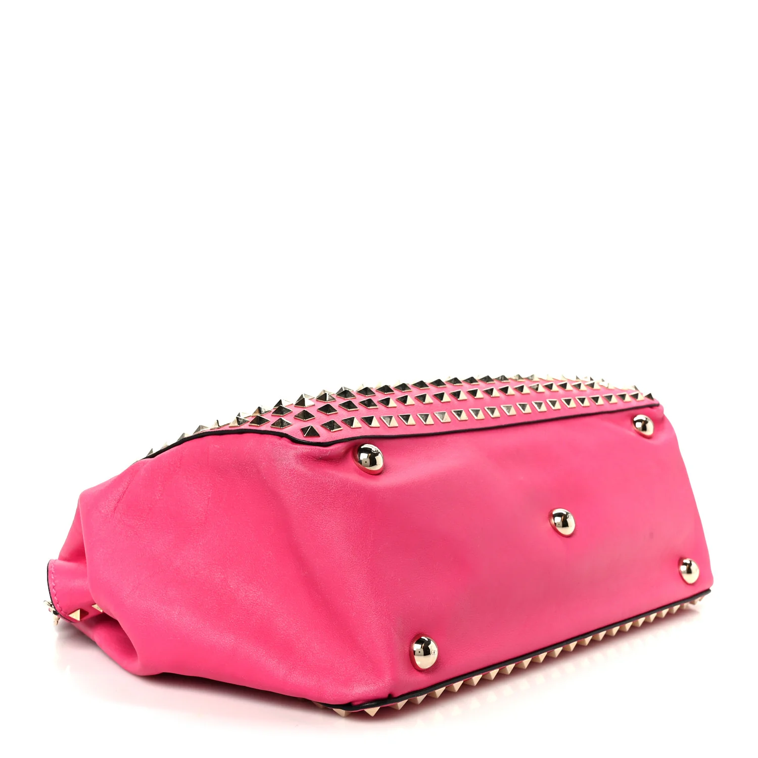 Vitello Medium Rockstud All Over Tote Pop Fuxia - Top Club