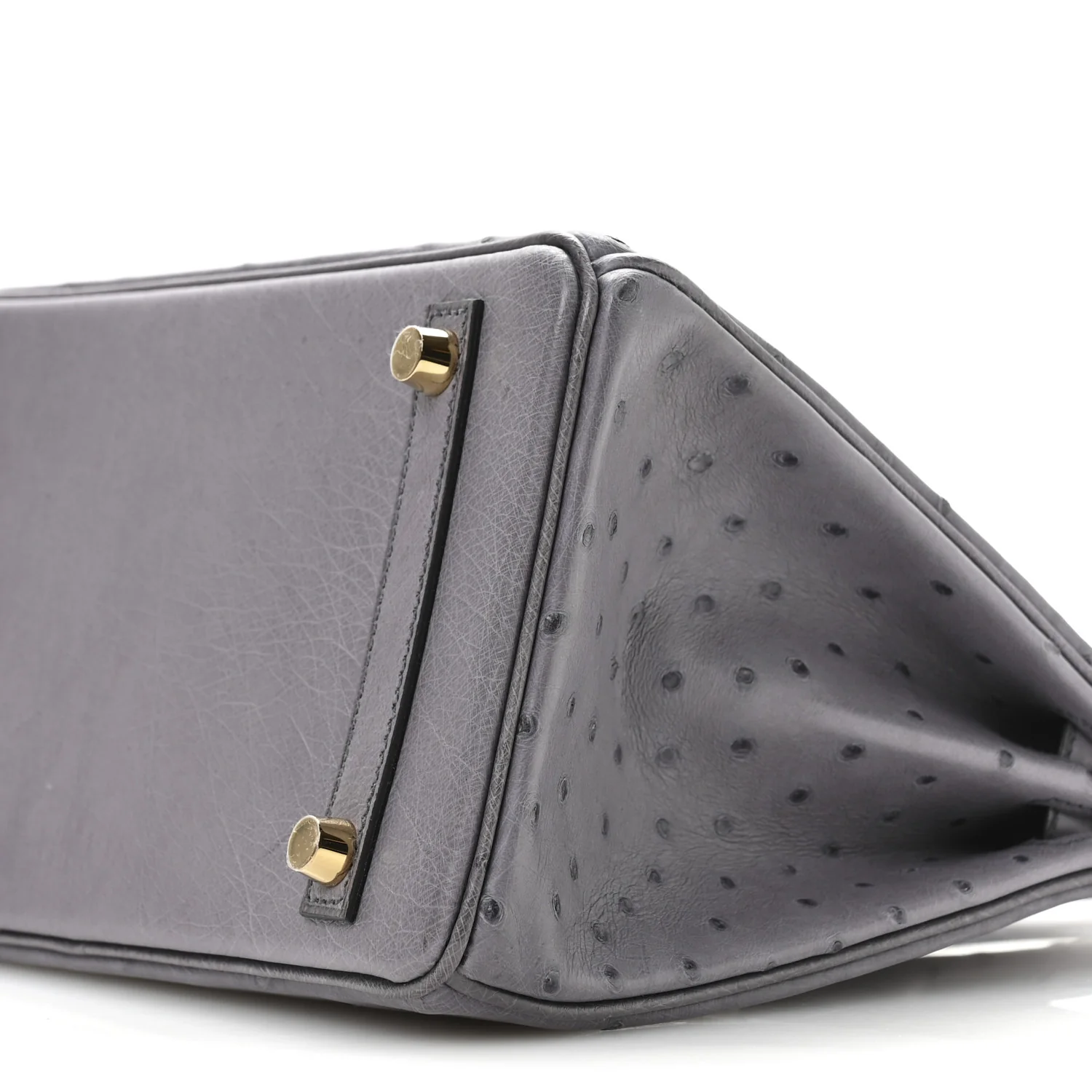 Ostrich Birkin 25 Gris Agate - Top Club