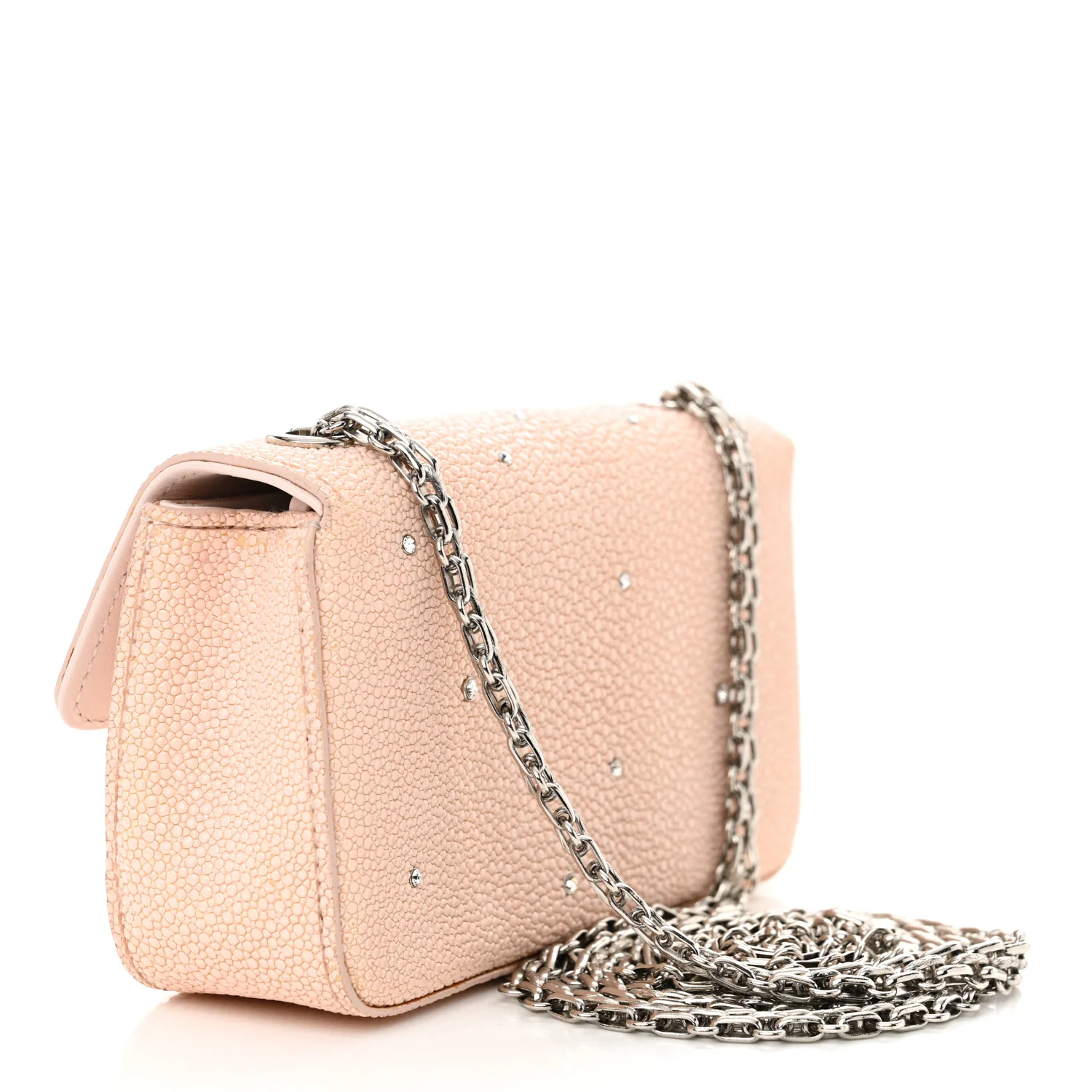 Galuchat Stingray Crystal Embellished 2.55 Reissue Mini Flap Light Pink - Top Club