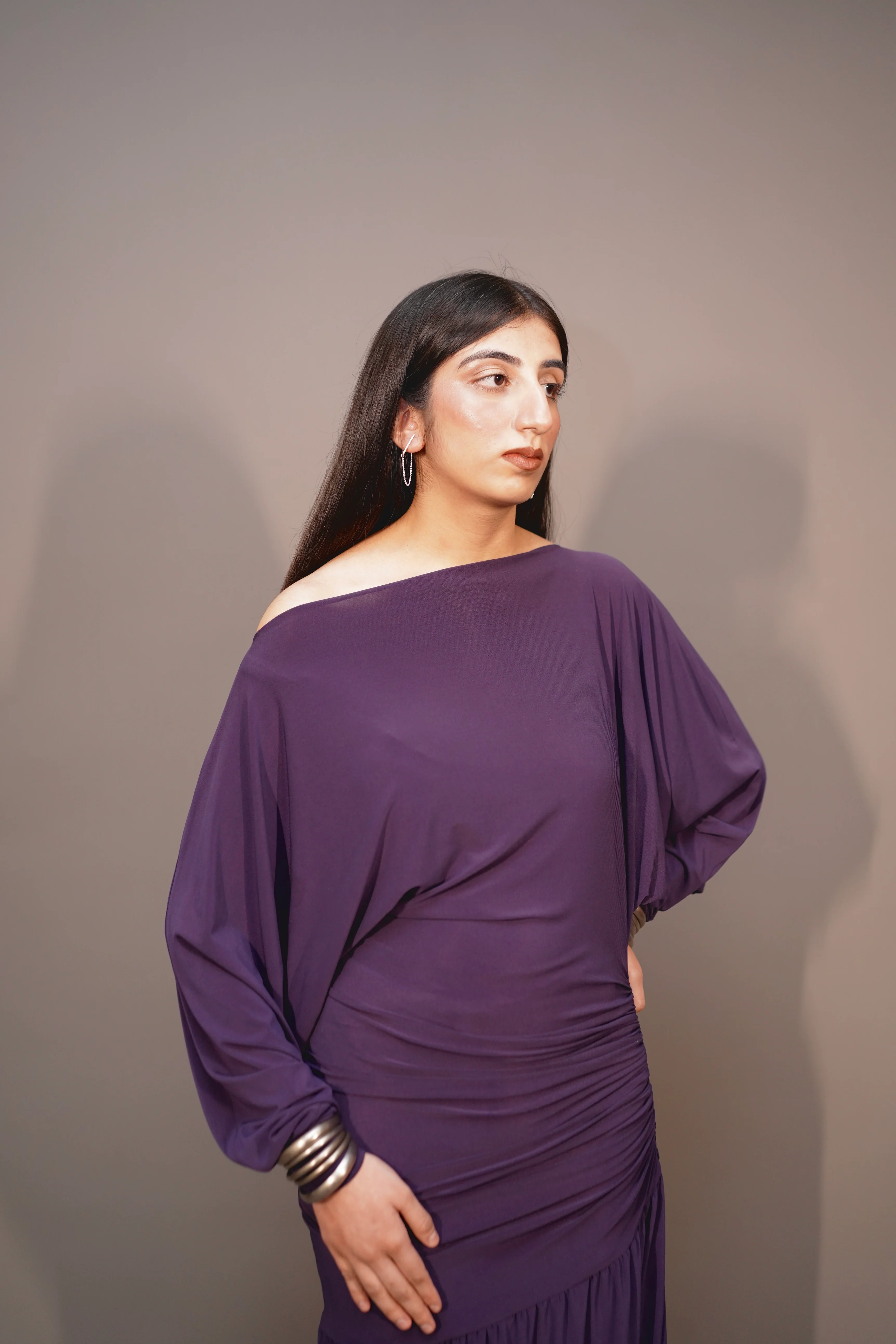 ELECTRIC PURPLE DRAPE MAXI - XYPARS