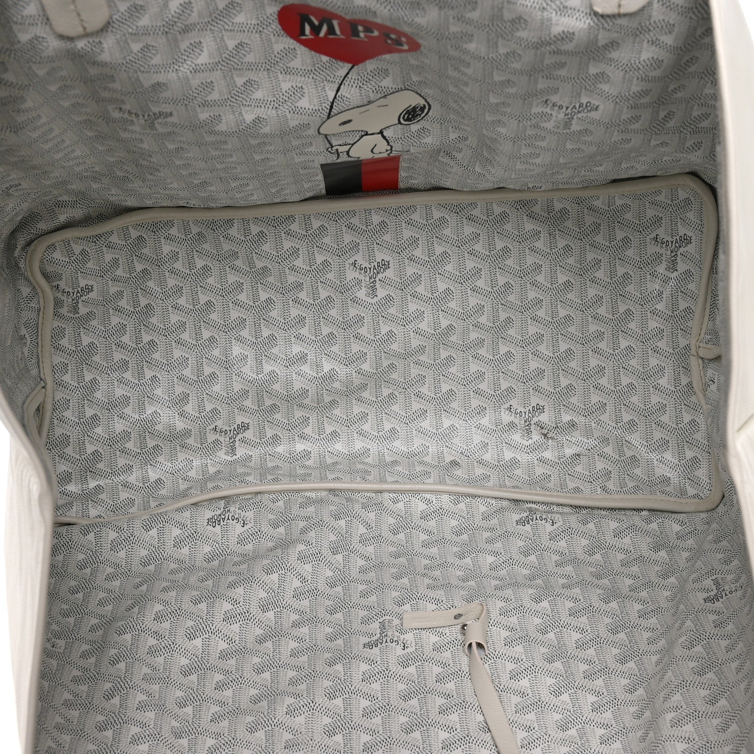 X PEANUTS Goyardine Reversible Anjou GM White - Top Club