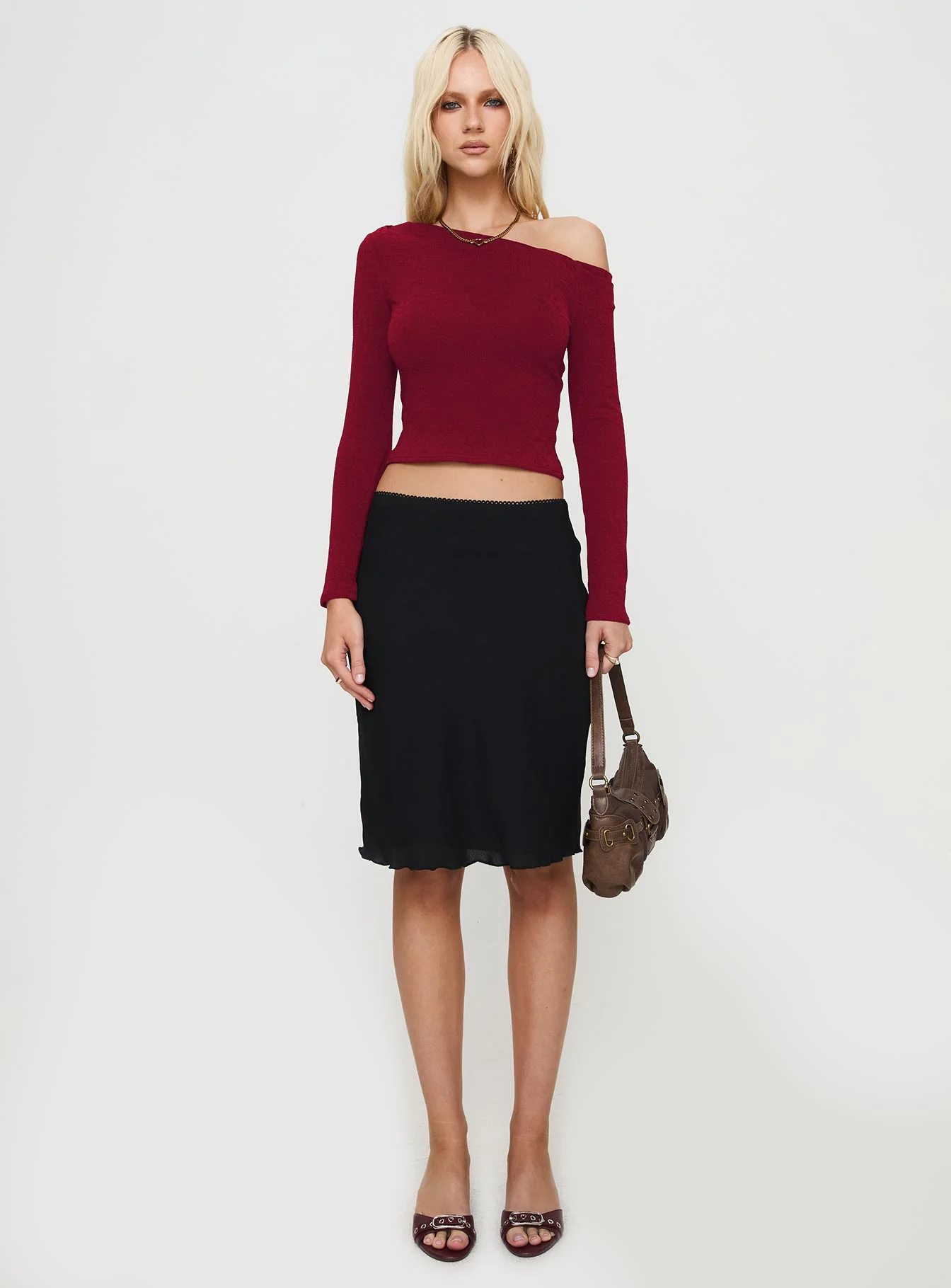 Malian Long Sleeve Top Burgundy