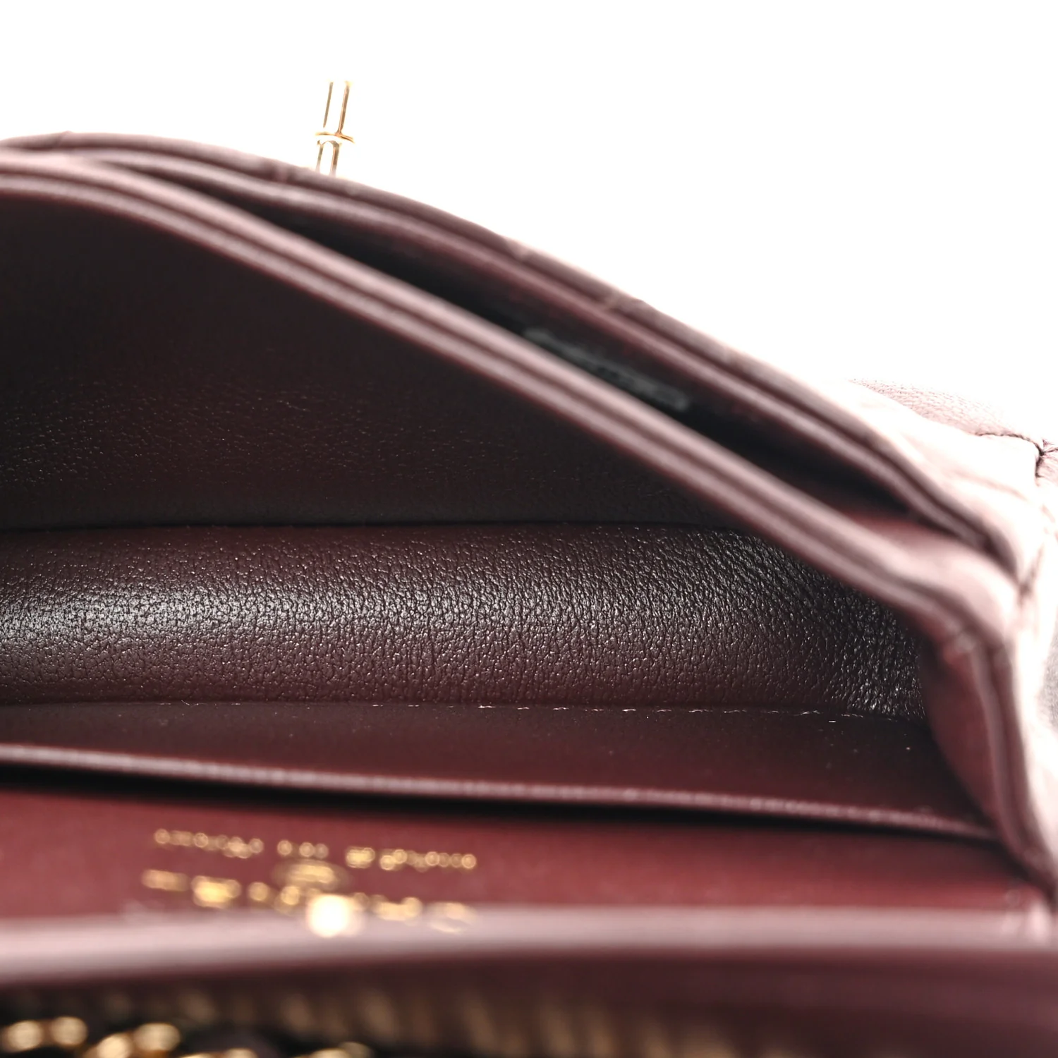 Lambskin Quilted Mini Flap Bag Charm With Hook Dark Brown - Top Club
