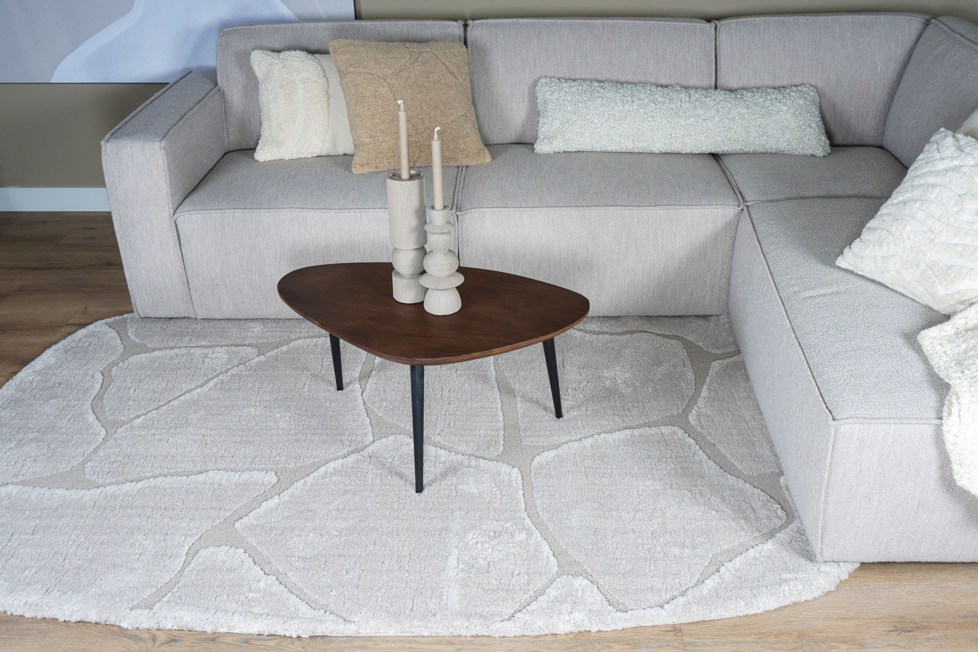 Vloerkleed Macy Beige - Rounded Corners 200 x 290 cm