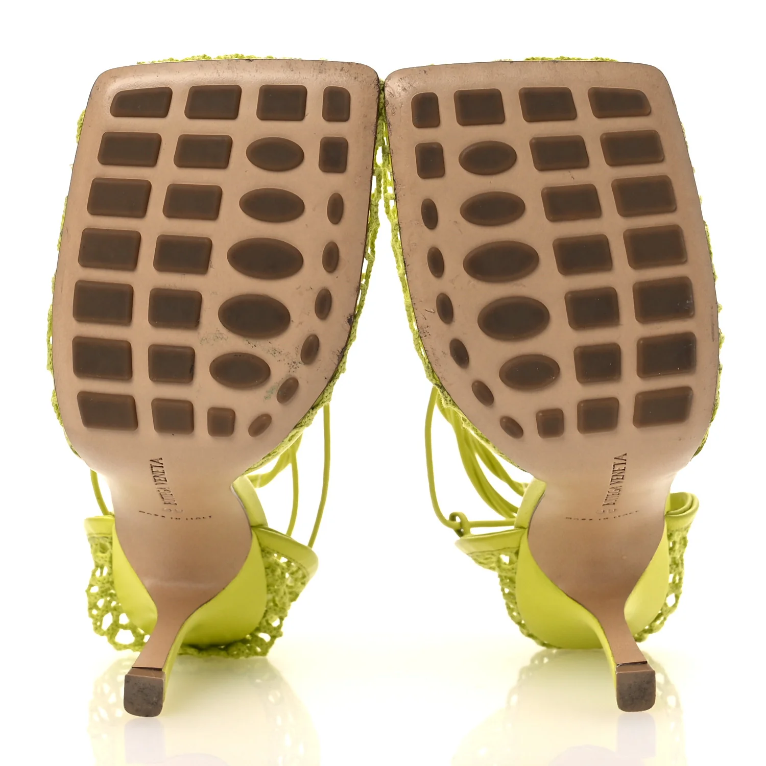 Mesh Nappa Stretch Ankle Tie Sandals 39 Kiwi - Top Club