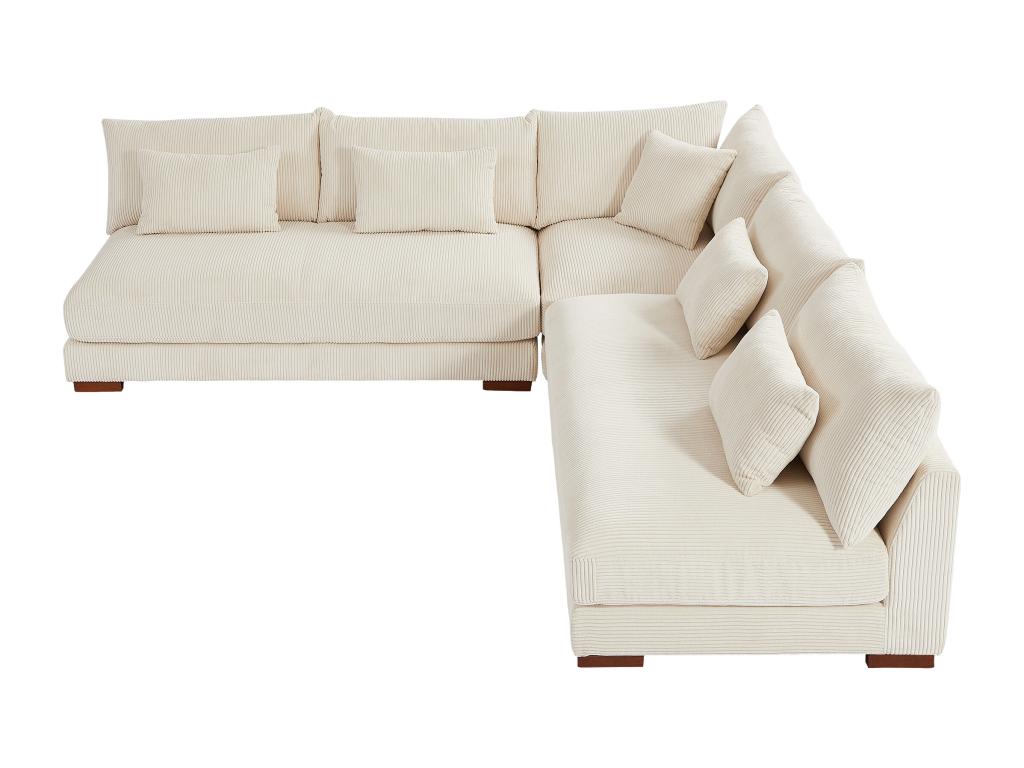 Sofá rinconera reversible de pana beige SPERONE de Laocacasas