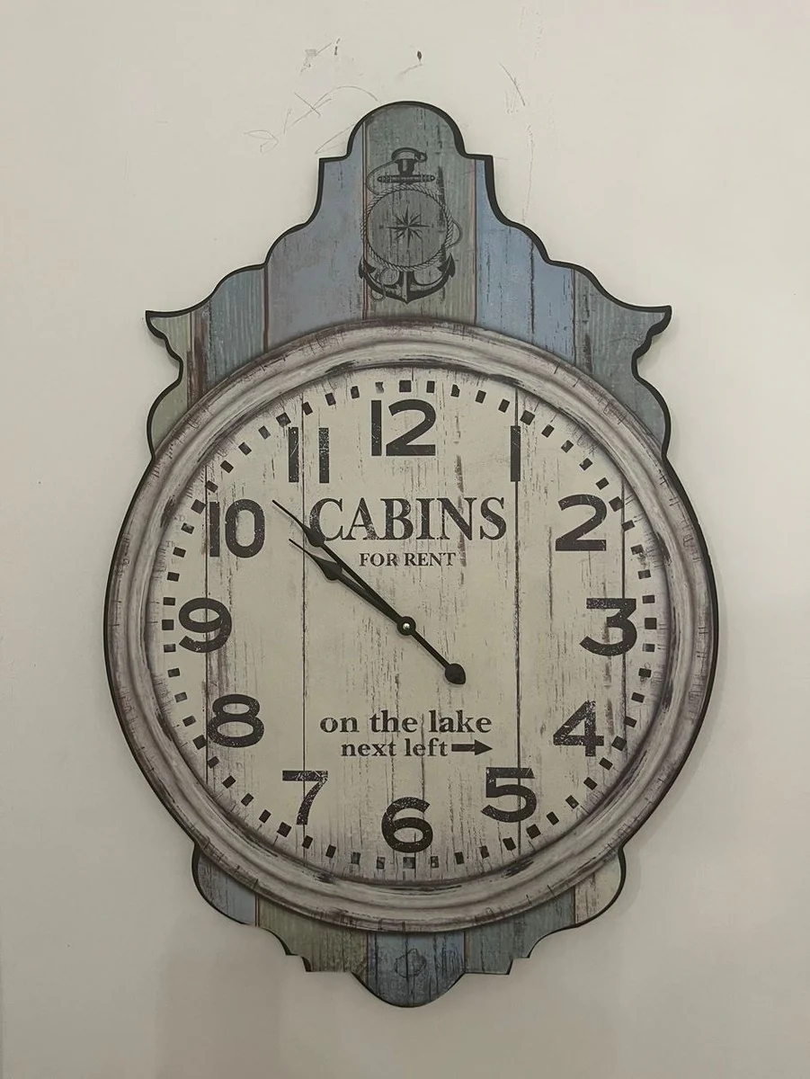 Retro design wall clock antique gray H. 76 cm - wall decoration