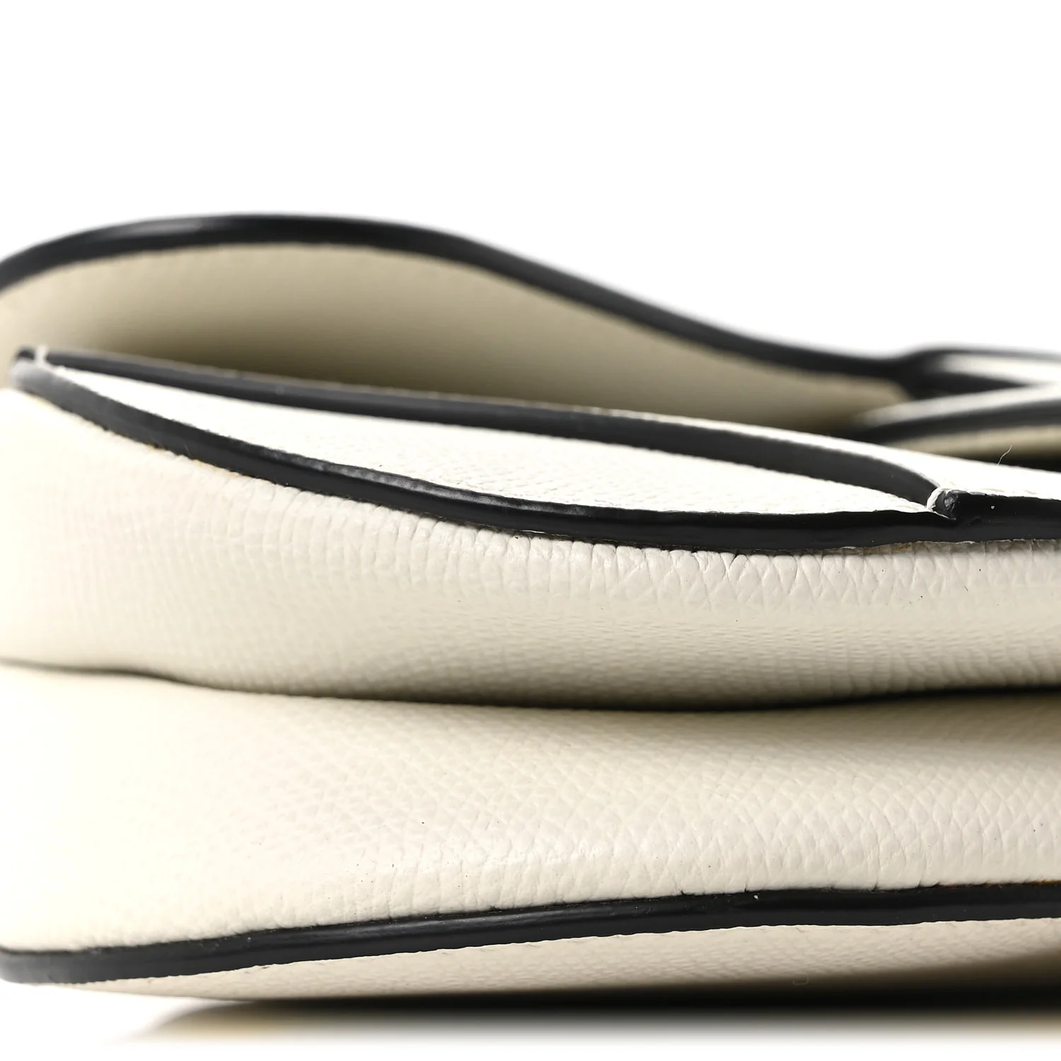 Grained Calfskin Mini Saddle Bag White - Top Club