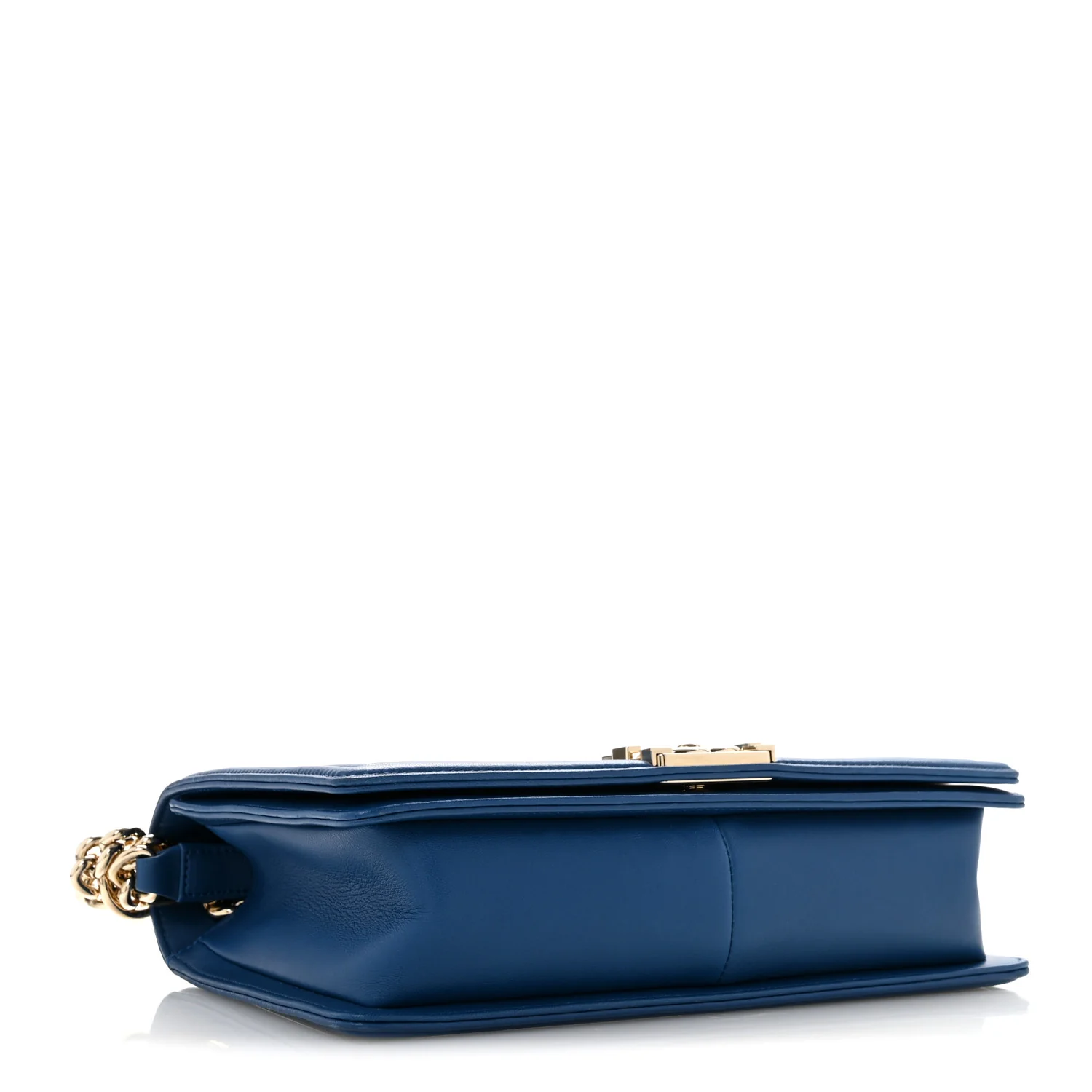 Lambskin Chevron Quilted New Medium Boy Flap Blue - Top Club
