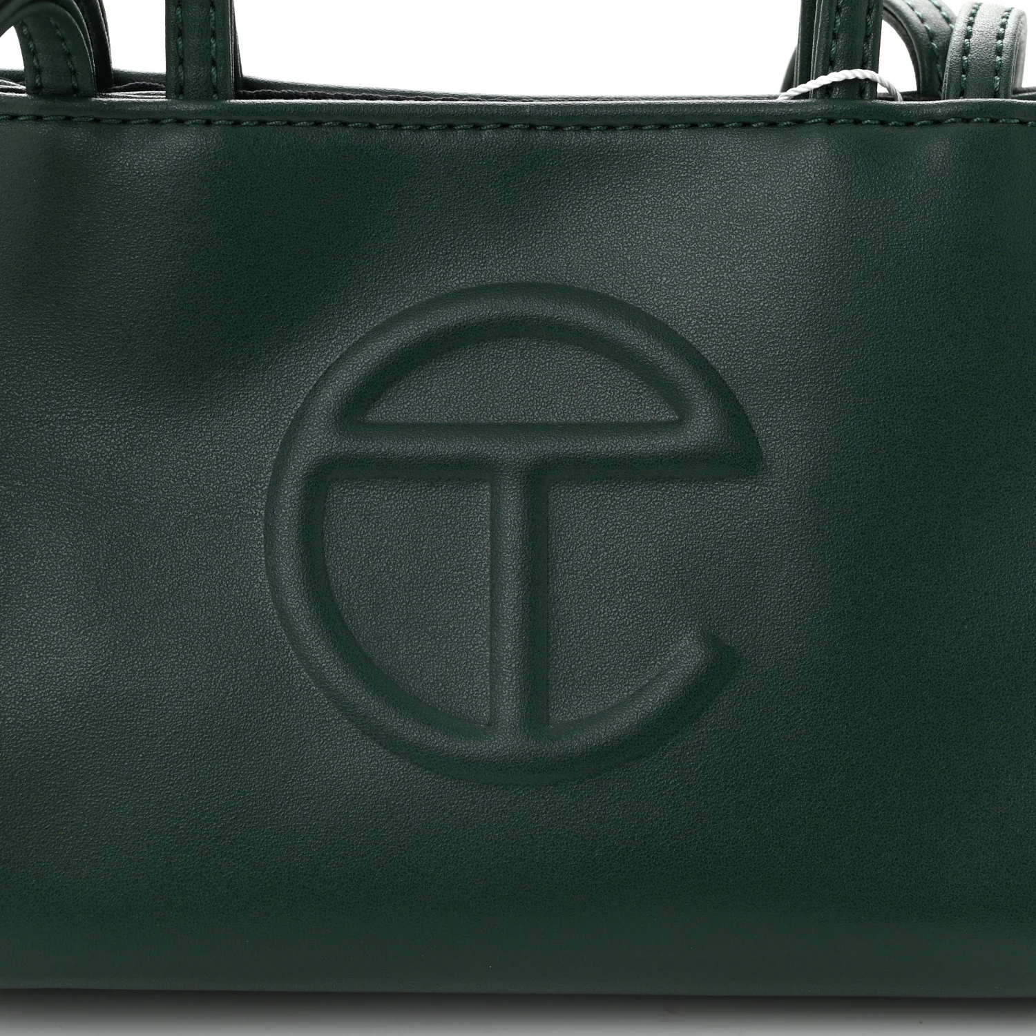 Vegan Leather Small Shopping Bag Dark Olive - Top Club