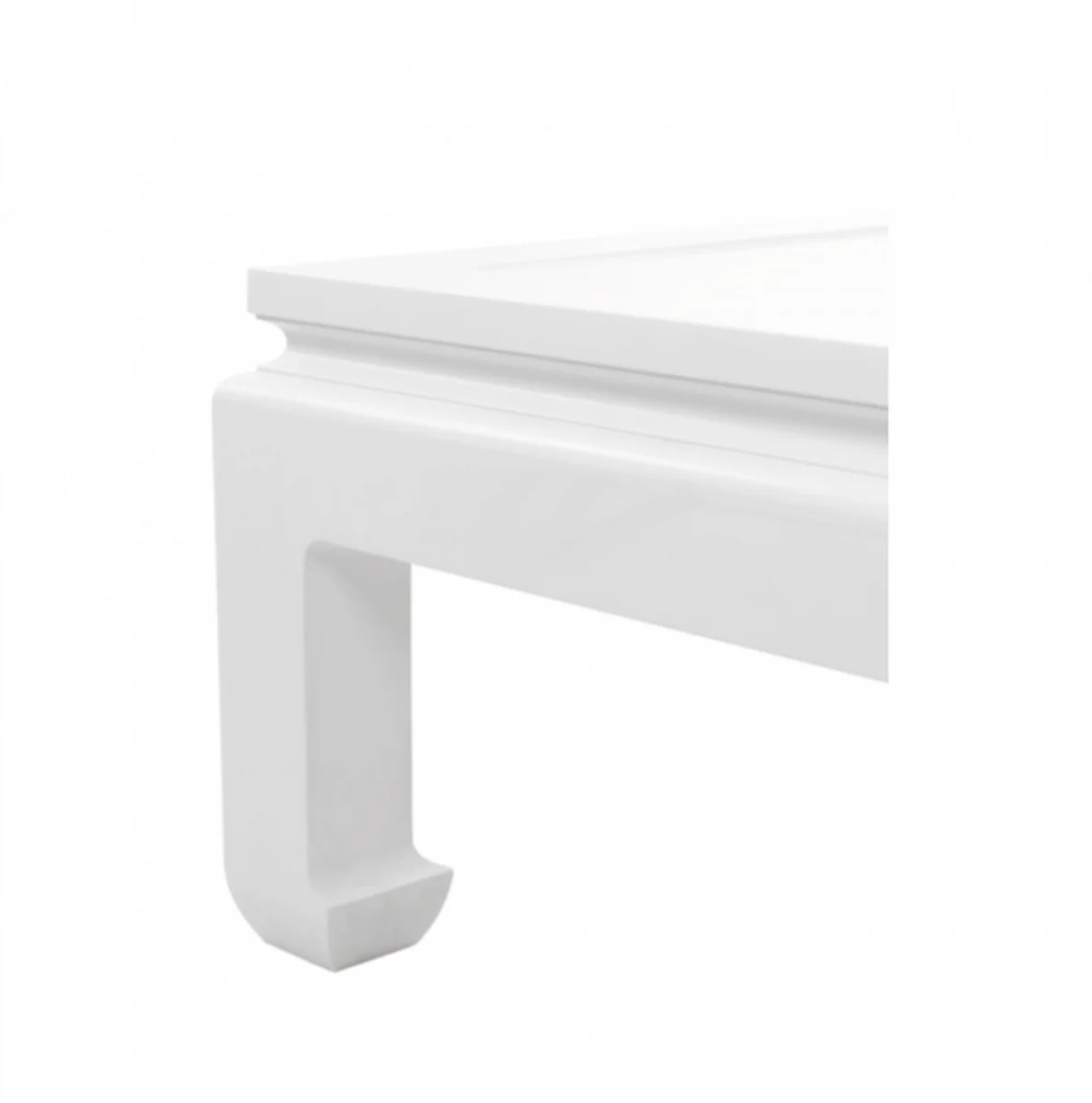 Luxury Art Deco Designer Mahogany Coffee Table White - Living Room Salon Table - Luxury Collection