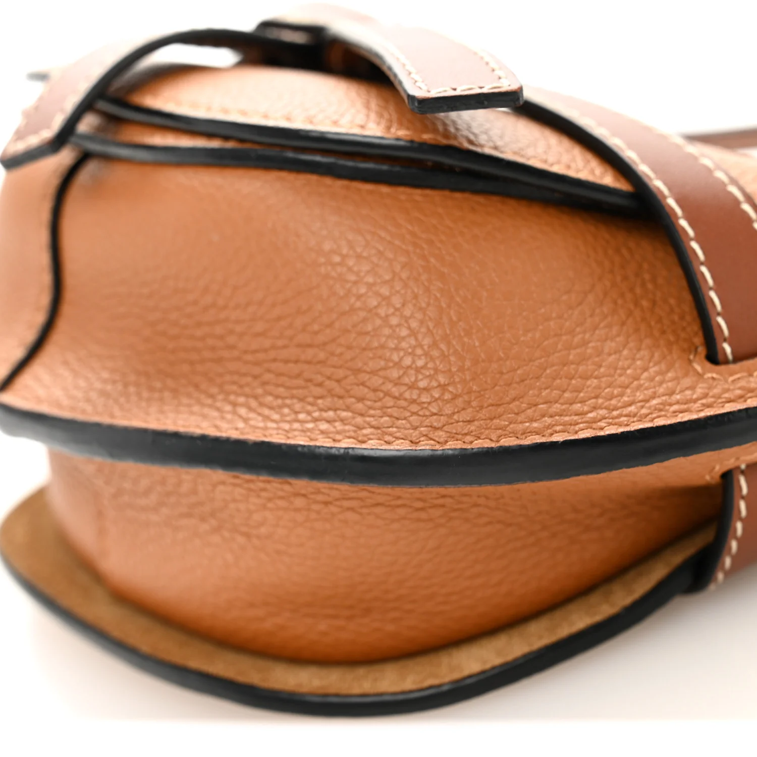 Grained Calfskin Mini Gate Crossbody Bag Caramel Pecan - Top Club