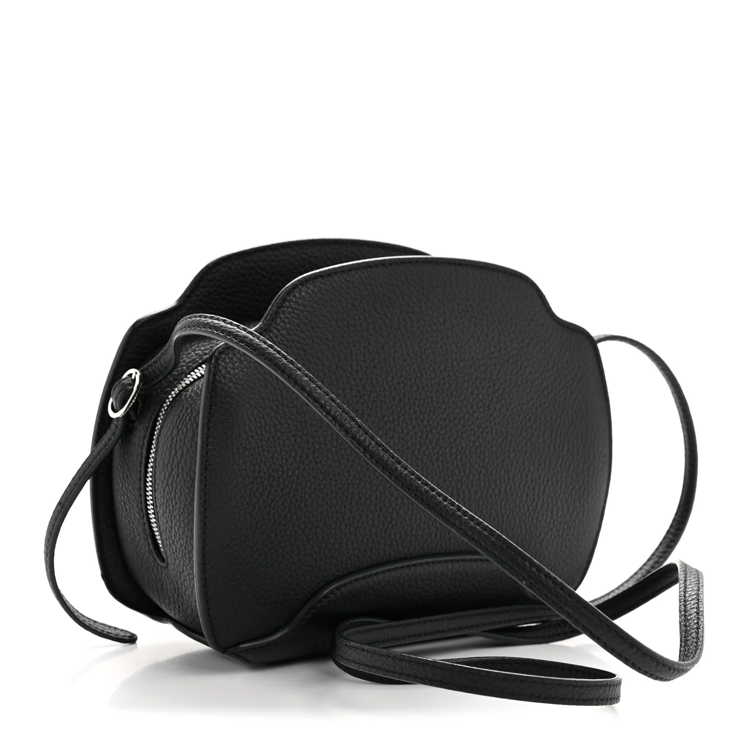 Grained Calfskin Sesia Crossbody Black - Top Club