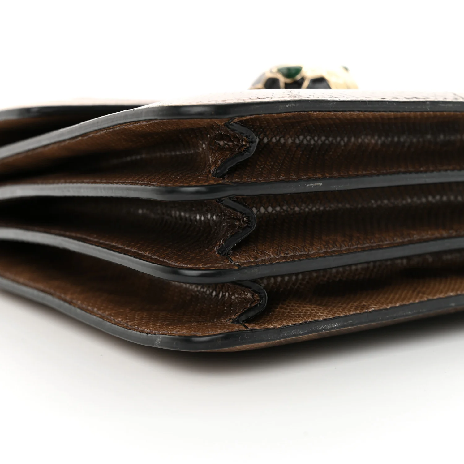 Shiny Karung Serpenti Forever Top Handle Brown - Top Club