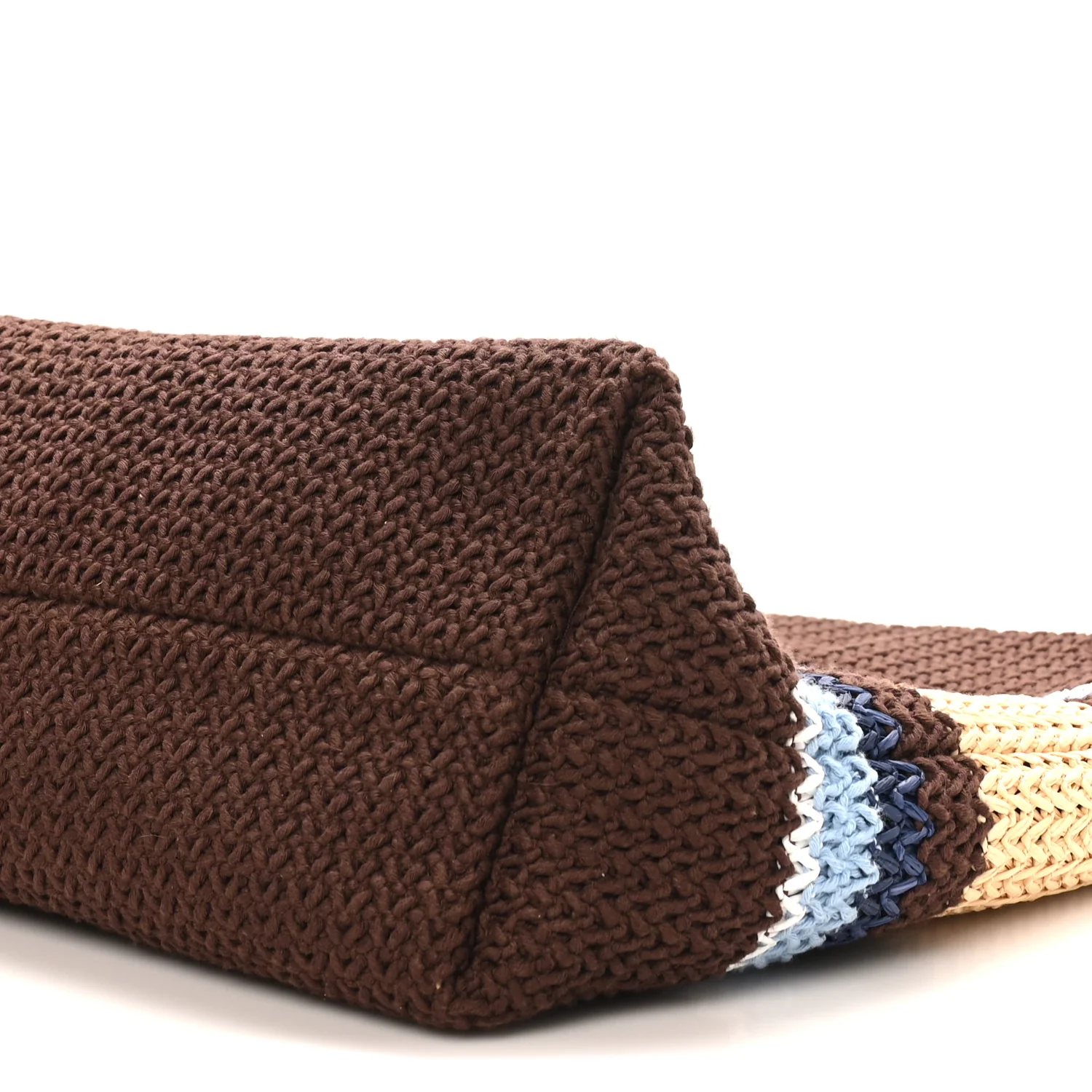 Raffia Effect Crochet Large Woven Tote Cocoa Brown Celeste Natural - Top Club
