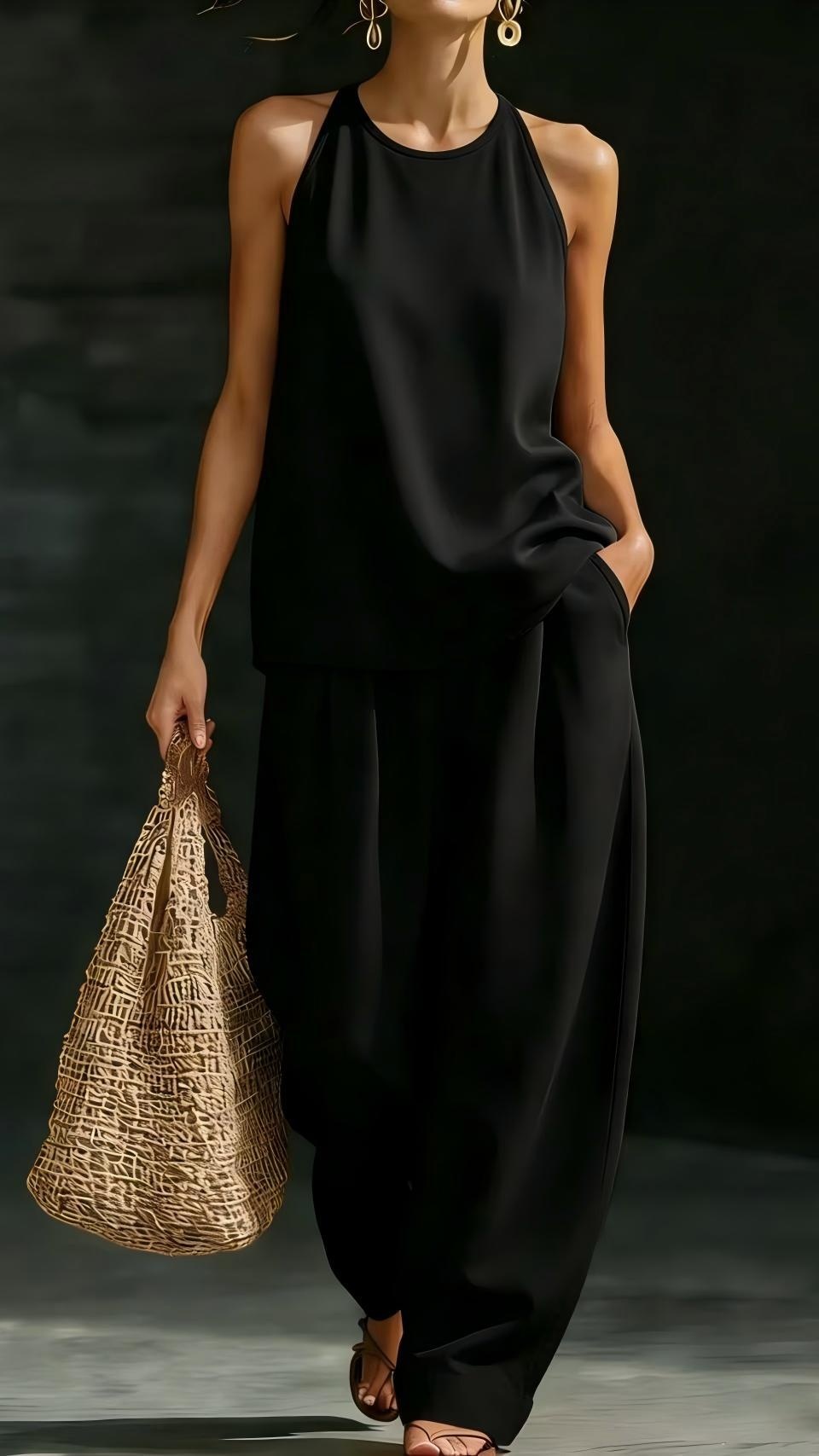 Women's Round-Neck Sleeveless Stylish Casual Set - Nordfashionstorm - Women's Clothing, Fashion for You - Nordfashionstorm.com