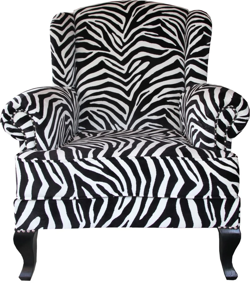 Luxury Designer Chesterfield Ears Armchair Zebra - Club Furniture - Limited Edition